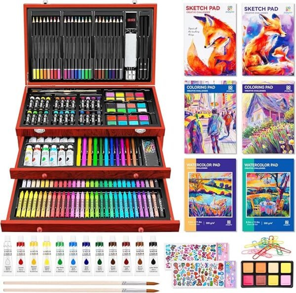 1 Art Supplies, 269 Piece Deluxe Art Set with 6 Drawing Pads