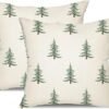 Christmas Pillow Covers 18x18 inch Set of 2 Christmas Tree