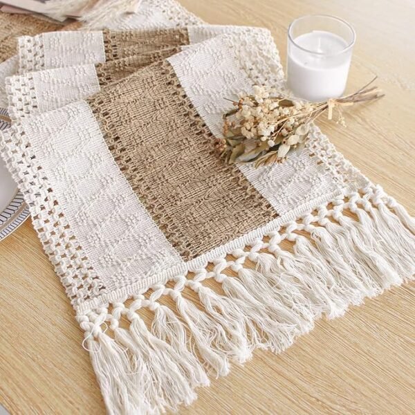 Table Runner for Thanksgiving Christmas Home Decor with Tassels 72 Inches