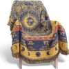 Boho Woven Throw Blanket Reversible Cotton Bohemian