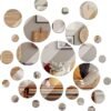Real Glass Round Mirror Tiles Frameless Round Wall Mirrors