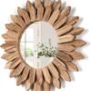 Wall Mirror Decorative 12 inch Rustic Wood Mirror