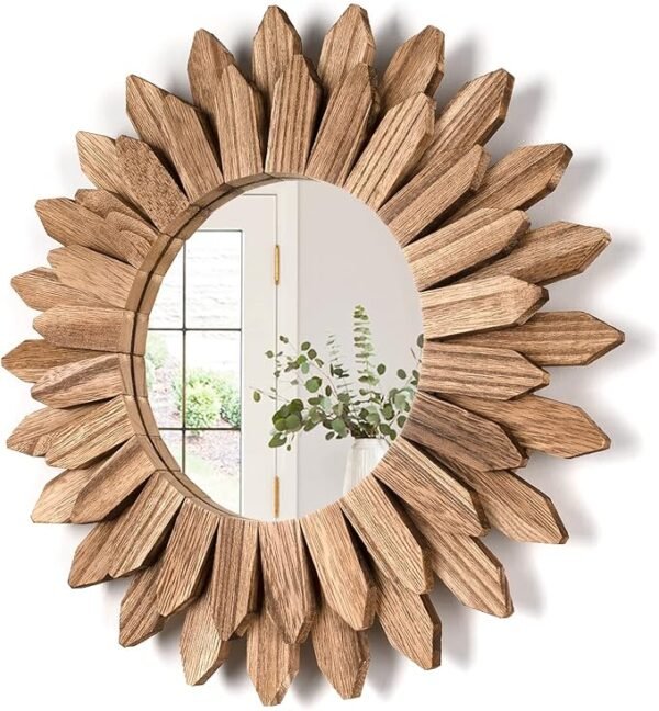 Wall Mirror Decorative 12 inch Rustic Wood Mirror