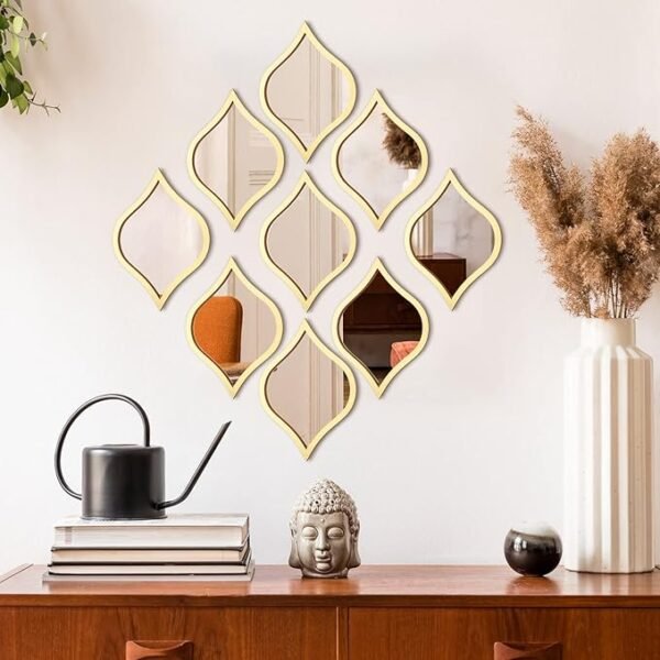 9Pcs Teardrop Mirror Wall Decor Acrylic Decorative Mirror