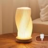 Bedside Lamp with Woodbase - Button Control Table Lamp