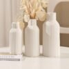 White Ceramic Vase Set of 3 - Minimalist Modern Home Decor