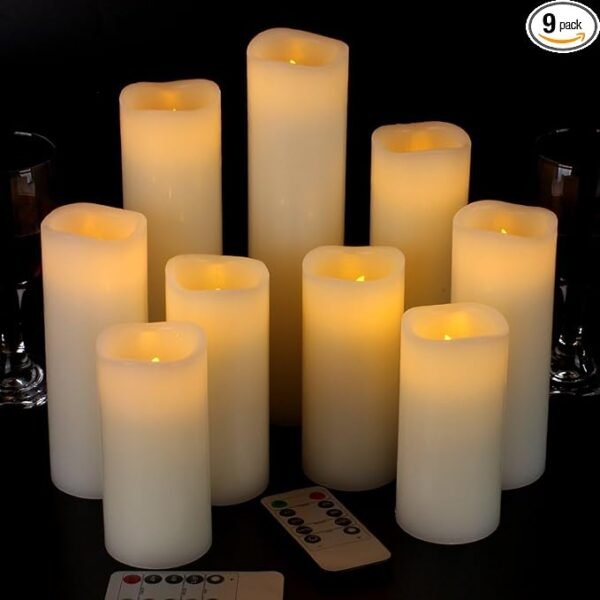 Candles Battery Operated Candles Real Wax Pillar LED