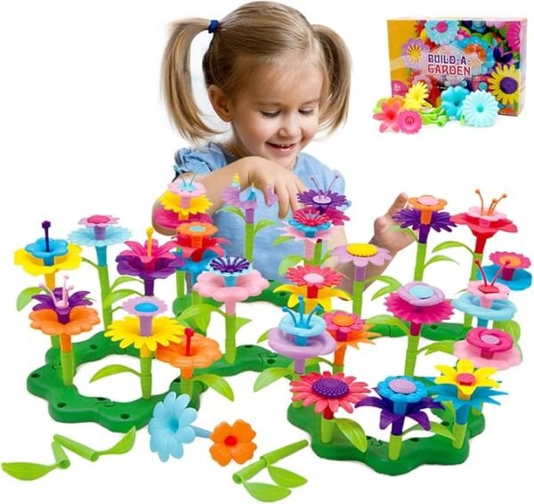 Gifts for 3-6 Year Old Girls Flower Garden Building Set 98 PCS Arts