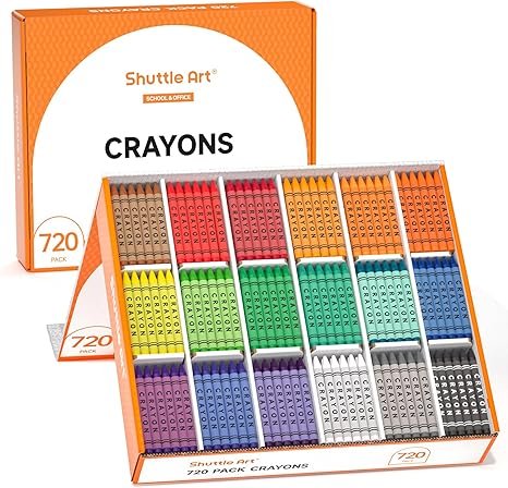 Crayon Bulk Class Pack - 720 Count, 18 Assorted Colors with 40 Crayons per Color
