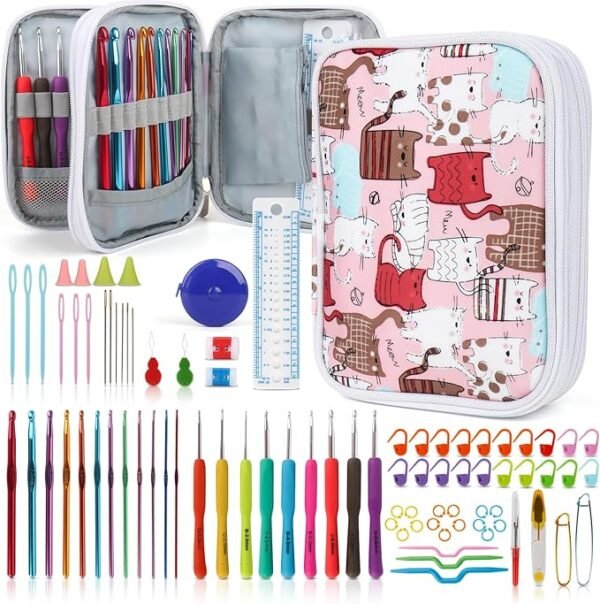 Crochet Hooks Kit with Case, 85-Piece