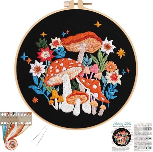 Maelys Mushroom Embroidery Kits for Beginners