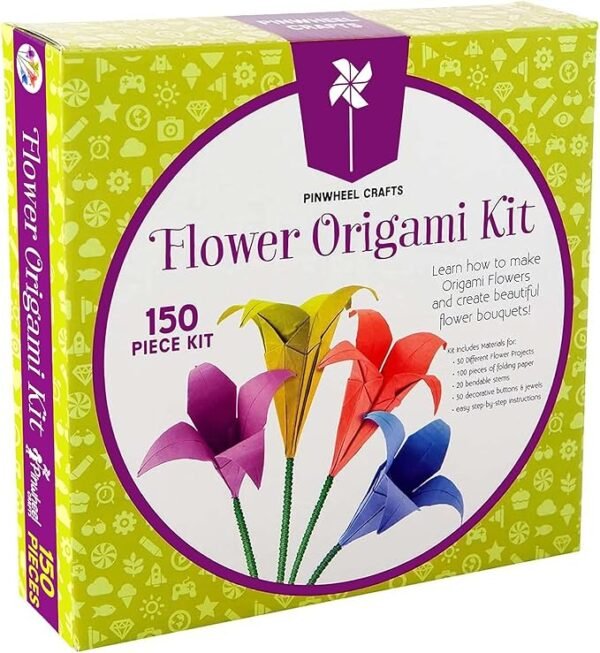 Girls Multi Color Foldable Paper Sheets For Flowers With Decorative Charms & Accessories