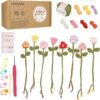 Crochet Kit for Beginners - 8 Flower Bookmarks Crocheting Kit
