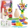 Drama Planet Flower Craft Kit for Kids, Make Your Own Flower Bouquet with Air Dry Clay