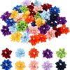 50PCS Satin Ribbon Flowers for Crafts Small Flowers 1.2 Inch
