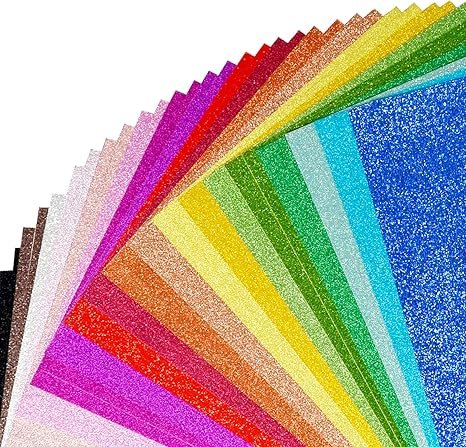 imetufy Glitter Cardstock, 40 Sheets in 20 Colors