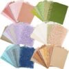 ARTSMONA 96 Sheets Textured Scrapbook Paper and Mesh Fabric 3.9x5.5 Inch