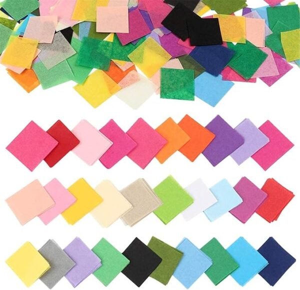 Outuxed 4800pcs 1Inch Tissue Paper Squares, 30 Assorted Colors