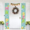 Easter Porch Sign, Happy Easter Theme Porch Sign with Bunny Egg Decoration