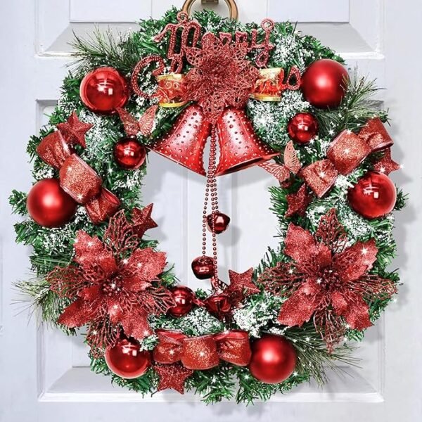 Yastouay 17" Christmas Wreaths for Front Door