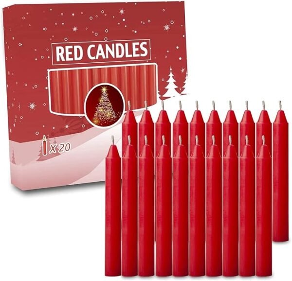 NORDICO Candlelights 20pcs Candles 4 inch X 1/2 inch Diameter