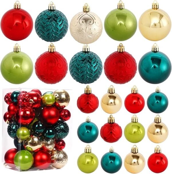 ROSELEAF 40pcs Christmas Ball Ornaments Set Shatterproof