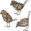 ZZZ TYLOO 3 Handmade Bird Statue Home Decor Metal Bird Figurine