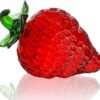 KRISININE Glass Red Strawberry Figurine Crystal Fruit Collectibles Art Glass