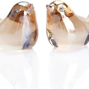 Reyife Small Bird Figurines Home Decor Glass Crystal Bird Statue