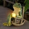 FOXMIS Miniature Frog Garden Statue Christmas Decorations Fairy Garden
