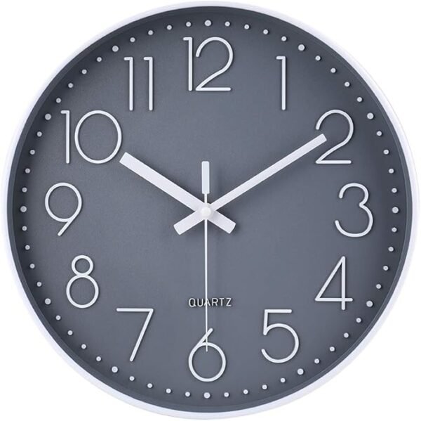 jomparis Wall Clock 12 Inch Non-Ticking Silent Battery Operated
