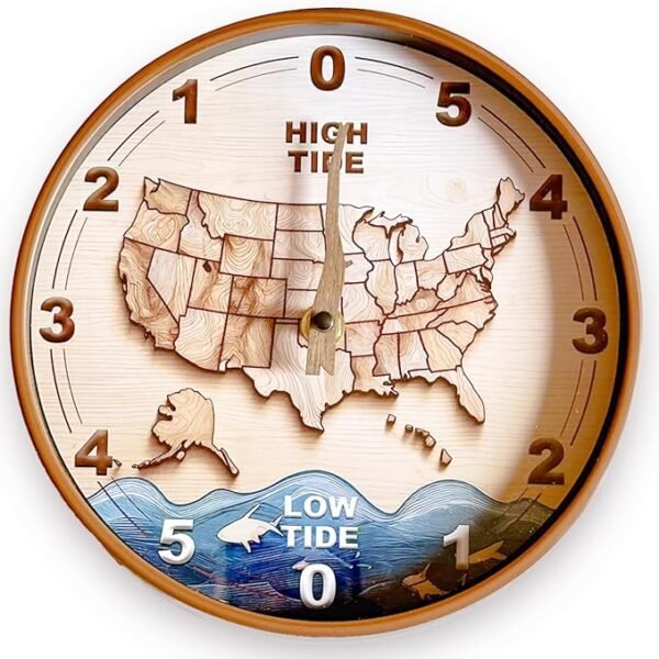 BlissKiss 8 inches Tide Clock Nautical Clock, High Tide Low Tide Boat Accessories and Decor 8 inches