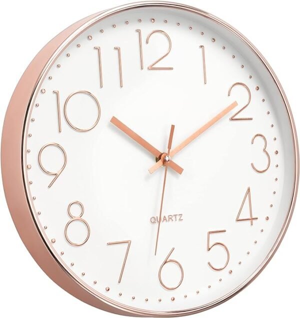 Foxtop Modern Wall Clock 12 Inch Non-Ticking Silent Battery