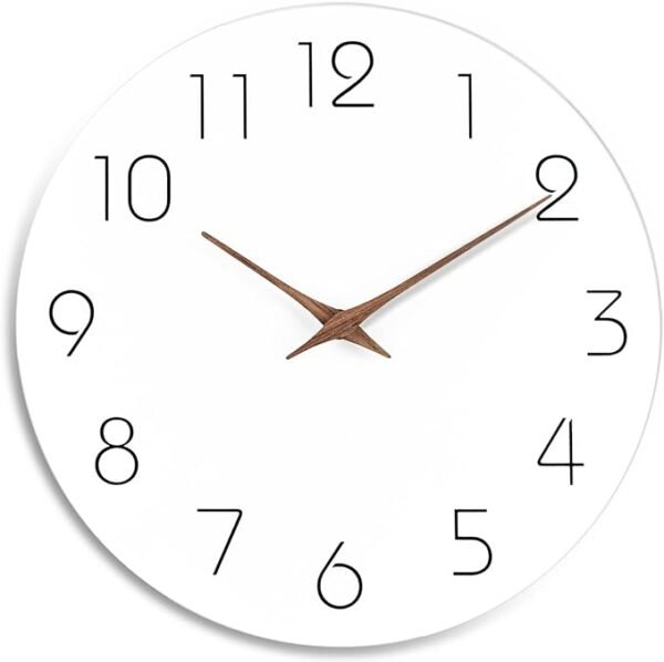 Mosewa Wall Clock 8 Inch White Silent Non Ticking Wall Clocks