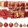 SHareconn 106PCS Christmas Balls Ornaments, Red & Gold