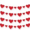 KatchOn, Red Felt Heart Garland  - Pack of 40