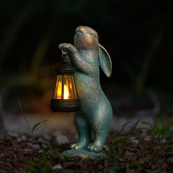 MININOVA Garden Statues Rabbit with Solar Lantern