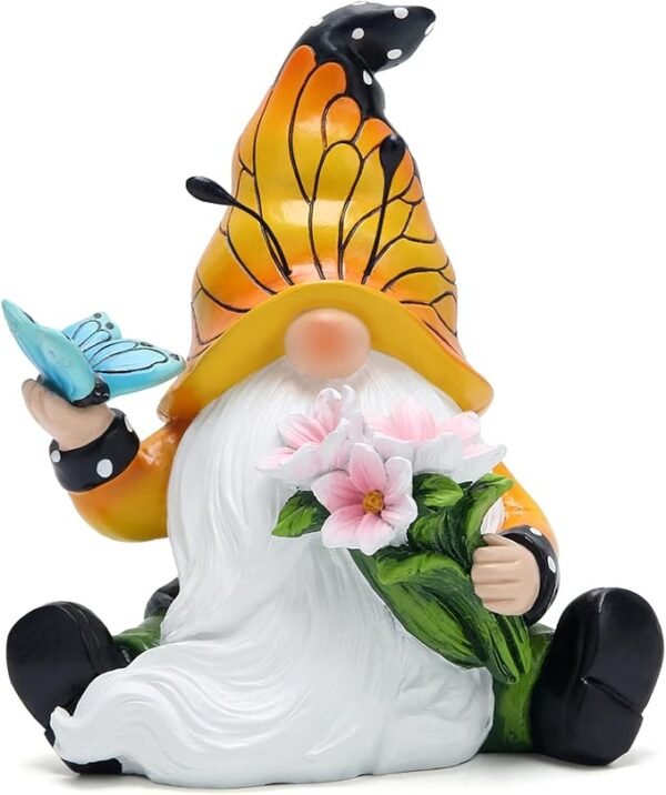 Hodao  6“H Irish Dwarf Elf Butterfly decor figurines