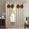 Elegant Comfort  Set with Attached Valance and Backing 54" X 84 inch