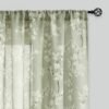 FMFUNCTEX  Linen Sheer Curtains for Bedroom, Sage Green Blossom Print Curtains 84 Inches