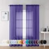 Chyhomenyc Purple Sheer Curtains 84 Inch Length 2 Panels Each 42Wx84L Inches