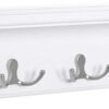SONGMICS Coat Rack with Shelf, Wall-Mounted Coat Rack, with 4 Metal Dual Hooks for Coats, Bags, for Entryway
