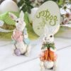iStatue Easter Bunnies, 2 Resin 5'' Bunny Figurines