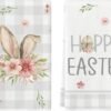 Artoid Mode Easter Bunny Kitchen Dish Towels, 18 x 26 Inch