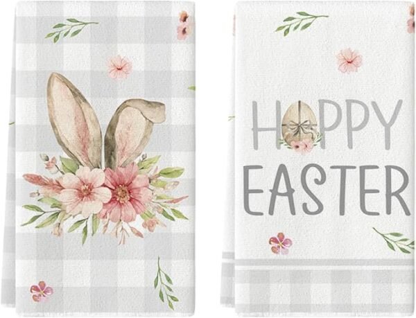 1 Artoid Mode Easter Bunny Kitchen Dish Towels, 18 x 26 Inch
