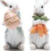Hodao Easter Bunny Decor Figurines 2pcs