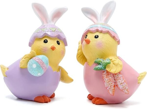 Hodao  Colorful Eggs Chickens Gnomes Decorations 2PCS