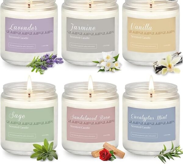 1 6 Pack Candles for Home Scented Aromatherapy Candles