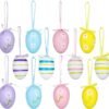 Yunfan 12Pcs Easter Decorations Eggs Hanging Ornaments