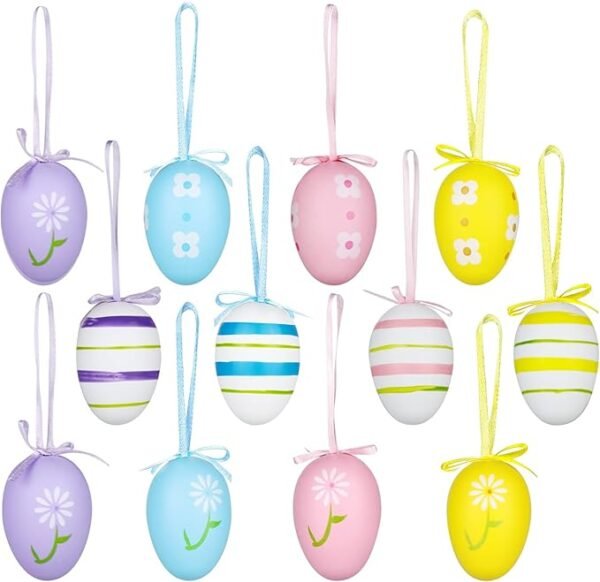 1 Yunfan 12Pcs Easter Decorations Eggs Hanging Ornaments